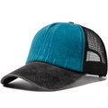 Gorra trucker azul verdoso y antracita con malla transpirable y textura lavada - Ajustable / Azul Lago
