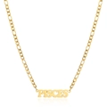 18K gold plated stainless steel Pisces zodiac pendant necklace with flat NK chain - Gold Pisces