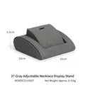 Grey microfiber necklace display stand with fixed slot for jewelry showcase 10x10x3.5cm - Grey Adjustable Necklace Base