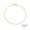 Minimalist gold snake bone chain necklace in stainless steel with adjustable lobster clasp - 2mm Gold 35+3cm