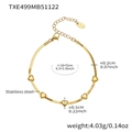 Βραχιόλι με καρδιά από ανοξείδωτο ατσάλι 18k με λεπτομέρειες διαστάσεων και βάρους - Βραχιόλι με μονή καρδιά / 16+5cm / Χρυσό