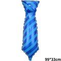 Blue striped tie foil balloon for Father's Day decoration, size 99x33cm party supply - Shaped Father's Day Blue Tie Balloon
