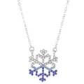 Collana a fiocco di neve in argento con cristalli blu sfumati e nappa elegante - Argento (4991)