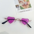 Chic heart-shaped kids sunglasses with purple lenses and gold metal frames - Rose Red