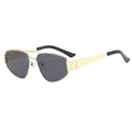 Lunettes de soleil pilote vintage avec monture en métal doré et verres teintés gris - Monture Dorée Verres Gris