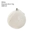 Witte kerstbal van 8 cm met zilveren glitters en een getextureerd gebreid patroon - 8cm / Wit