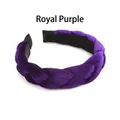 Braided velvet headband in Royal Purple featuring a wide woven twist design and soft texture - Noble Purple