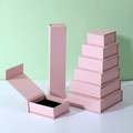 Pink magnetic flip jewelry boxes in various sizes with black foam inserts - Pink