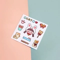 Cute PVC cartoon sticker set with cat and girl patterns for water bottles and journals - Sister Rabbit