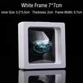 White 7x7cm 3D floating display frame with PE film for jewelry and collectibles - Gift Box White