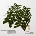 Dark green velvet bows set for Christmas tree decoration in assorted sizes, 18 pieces - Fruit Green Series / 18 Pack