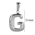 Minimalist silver bubble letter G pendant made of stainless steel with 21mm height - Letter G / Steel
