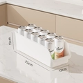 White plastic refrigerator egg and soda organizer bin measuring 35x13x11cm - Long PP Model / Ivory