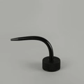 Black plastic squeeze bottle replacement nozzle with curved spout for wash bottles - Black Curved Tip Cap