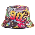 Summer street style graffiti bucket hat featuring vibrant 90s retro boombox and vinyl prints - 90s Graffiti Pattern (15)