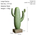 Decorazione cactus nordico in resina verde con base in legno, grande taglia 28cm - Cactus Grande-A2-171123