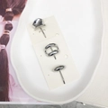 Minimalist silver alloy ponytail clip set with three geometric hair accessories - 32# Silver 3-Piece Set