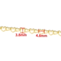 DIY gold stainless steel heart link chain for jewelry making with 3.8mm and 4.8mm sizes - Vacuum 18K Gold Heart Chain 3.8mm
