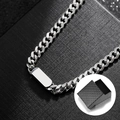 Minimalist silver Cuban chain necklace with rectangle pendant and elegant gift box - Square Necklace - 45cm With Gift Box