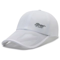 White breathable mesh baseball cap with gray Sport embroidery for outdoor sun protection - Adjustable / White