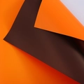 Dual-sided flower wrapping paper in vibrant orange and deep coffee brown matte finish - 57x57cm / Hermes Orange + Gucci Brown