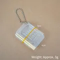 Miniature transparent food container keychain with chopsticks and silver ball chain - Non-partitioned Empty Bento Box + Bead Chain + Chopsticks + Rubber Band