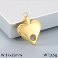 Colgante de corazón hueco dorado pulido con anillo abierto 17x15mm para joyas DIY - Corazón/Pica (KLJ9177-Z) / Dorado