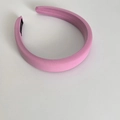 Detail of pink sponge padded headband showing fabric texture and non-slip inner lining - Pink Purple