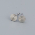 Minimalist S925 sterling silver round stud earrings with detailed sunburst texture finish - 925 Silver / White Gold