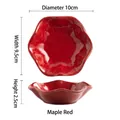 Nordic maple red ceramic jewelry tray with lotus leaf edge and kiln glaze finish - Leaf Maple Red