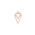 Detail view of a rose gold hollow double triangle pendant with smooth polished finish - Rose Gold
