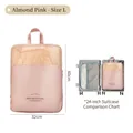 Sac de rangement voyage rose amande, taille L avec filet et poignée de transport - L (40x32cm) / Rose