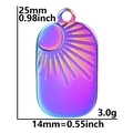 Pendente sole e luna in acciaio arcobaleno dimensioni 25x14mm peso 3g - Pendaglio Colore Arcobaleno