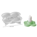 Four leaf clover silicone candle holder mold for DIY resin crafts 10cm diameter - Large Clover Candle Holder / Semi-transparent White