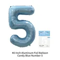 40-inch candy blue number 5 foil balloon with retail card packaging for parties - Number 5 / 40 Inch / Candy Blue