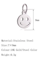 Steel color hollow smiley face pendant charm in stainless steel for DIY jewelry making - DY1439 Smiley Face Silver