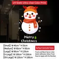 Golden Christmas snowman static window sticker with Merry Christmas text in various sizes - Small / Sduv-228