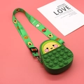 Cartoon Avocado Pop It Schultertasche mit verstellbarem Riemen für Kinder in Grün - Grüne Avocado-Tasche