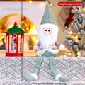 72cm kerstgnome pop met lange groene benen en rood-groen geruit shirt voor tafeldecoratie - Kerstman (505-A)