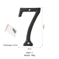 Numero civico 7 in ghisa nera industriale, stile vintage con viti, altezza 14cm - Numero Grande Piatto-7