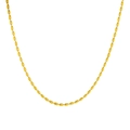 Minimalist gold titanium steel O-link chain necklace with polished oval bead design - Rice Bead Chain 【40+5cm】 / Gold