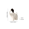 Minimalist white ceramic elephant figurine with black detail, dimensions 8cm by 8cm - Elephant (HP621)