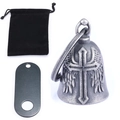 Guardian bell set with embossed wings and cross, including black pouch and metal tag - Retro Set with Tag