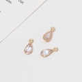 Tre ciondoli a goccia d'oro con zirconi per la creazione di gioielli fai-da-te - 28# Goccia d'Acwa Ciondolo Singolo (3*8mm)