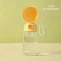 Portable 565ml yellow pet water bottle with transparent body and wrist strap for dogs - 565ml Water Only / Yellow