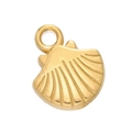 Gold-plated stainless steel scallop shell charm for DIY necklaces and bracelets - Gold 501# Scallop / 10.5*13mm