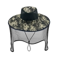 Digital camouflage outdoor sun hat with breathable mesh and hanging mosquito netting - M (56-58cm) / Jungle Camouflage