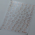 Autocollants à ongles cœurs évidés or rose M-008 adhésifs nail art 3D bronzants - Cœur Creux - Or Rose (M-008-Or Rose)