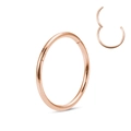 Rose gold stainless steel hinged clicker ring for body piercing or earrings - Rose Gold