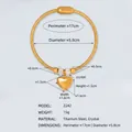 Bracciale a catena serpente con ciondolo a cuore in acciaio al titanio e cristalli - Bracciale Rigido Oro (Z242)